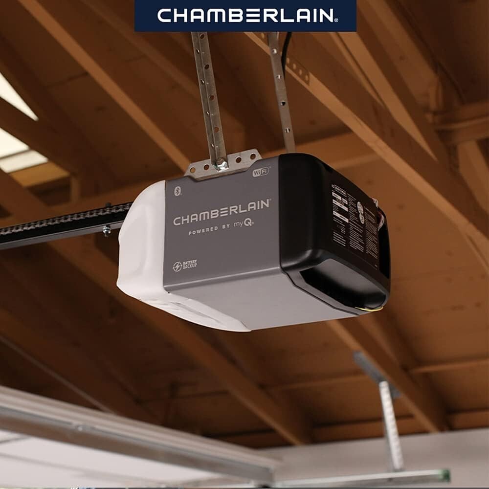 Smart Garage Door Opener with Battery Backup, Remote Control & Quiet Operation