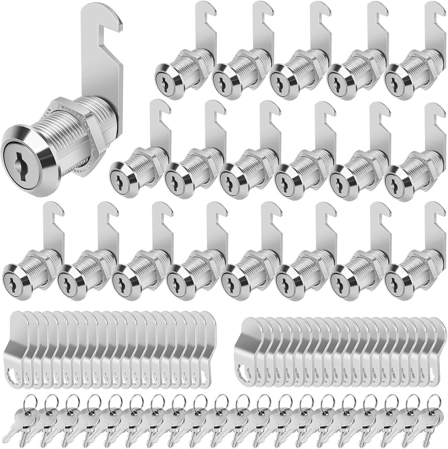 20-Piece Zinc Alloy Cam Locks with Keys, Waterproof for RV Storage & Toolboxes