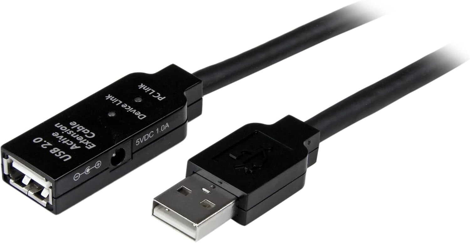 10m Active USB 2.0 Repeater Cable - Male to Female for Seamless Connectivity
