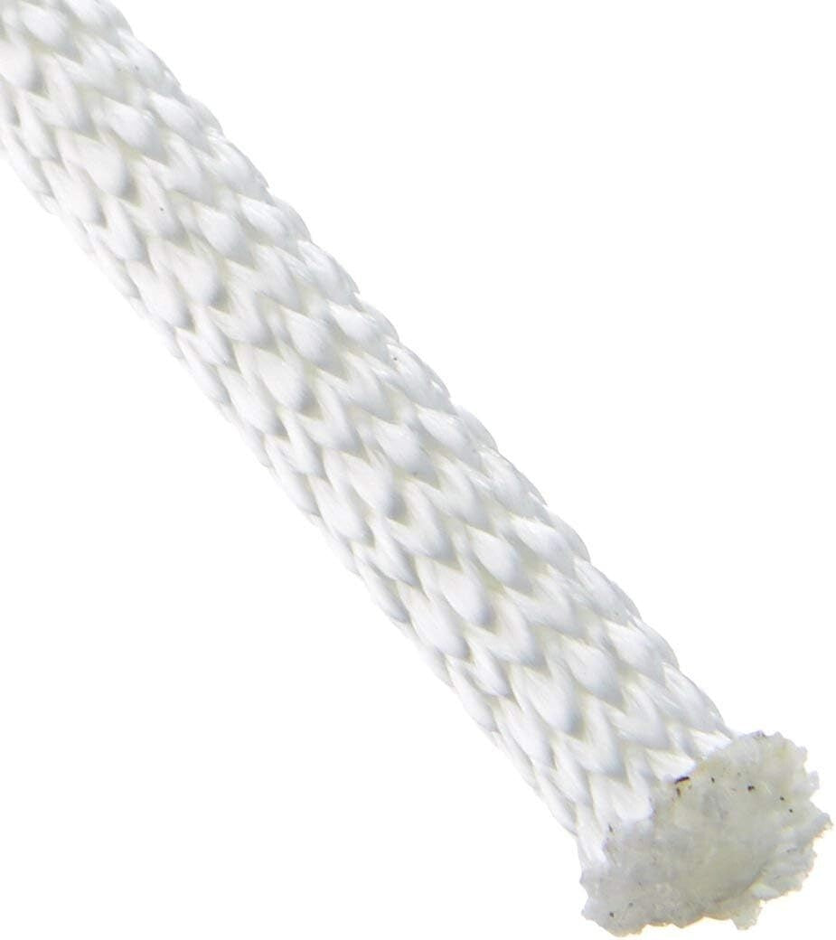 500ft Heavy-Duty White Polyester Rope - 1/4" Low Stretch, High UV Resistance