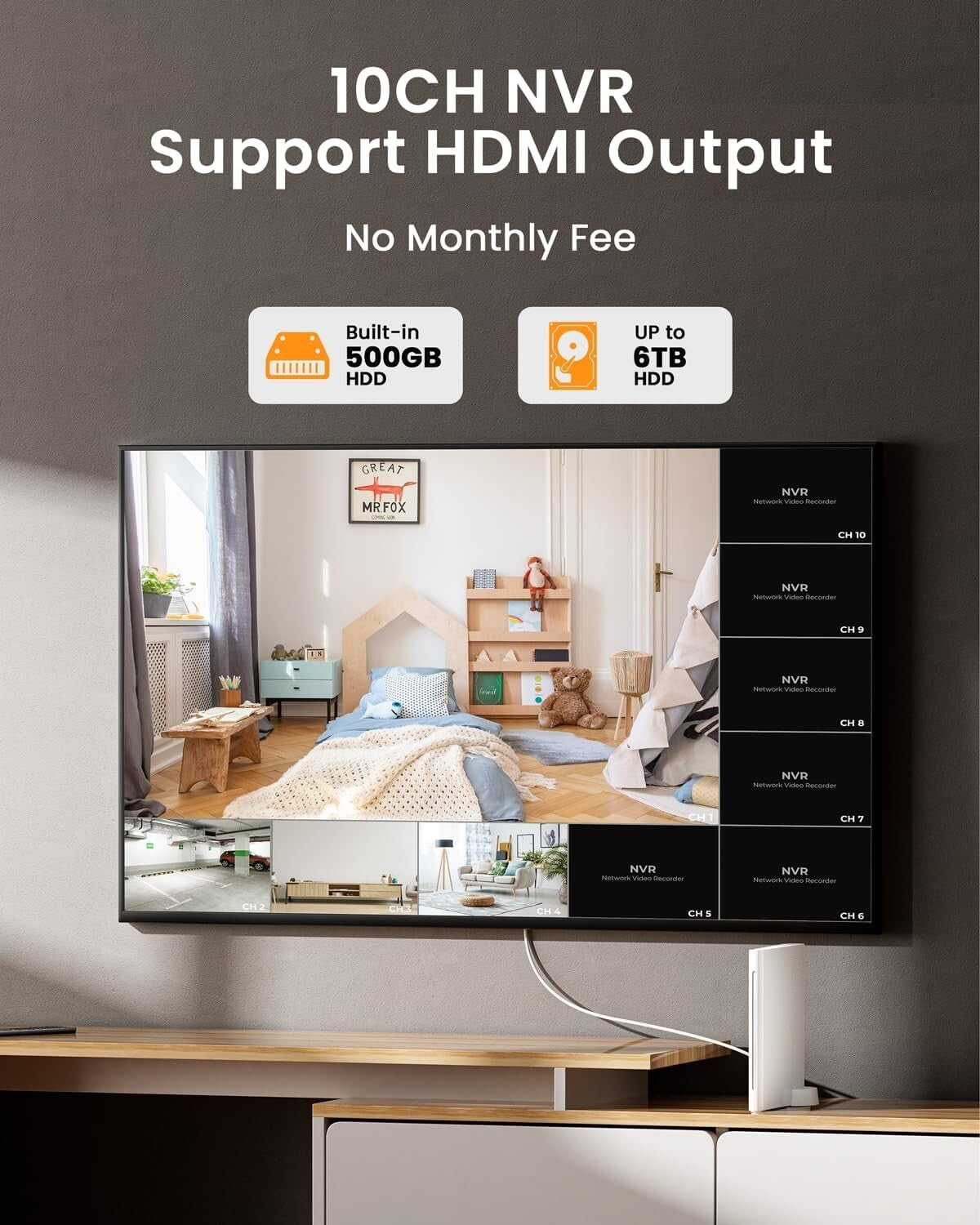 Outdoor Wireless Security Cameras with 500GB NVR - Solar-Powered & Motion Alerts