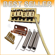 Load image into Gallery viewer, 6-String Tremolo Bridge with Vintage Steel Saddles and Zinc Block - Easy Install