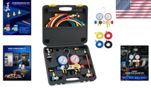 Load image into Gallery viewer, Automotive AC Diagnostic Tool Set with Color-Coded Hoses &amp; Pressure Gauges