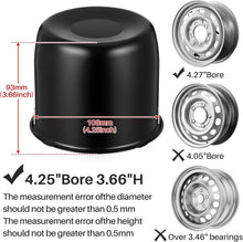 Load image into Gallery viewer, Easy Install Black Wheel Center Caps - 4 Pcs 4.25 Inch for Trailers and Trucks