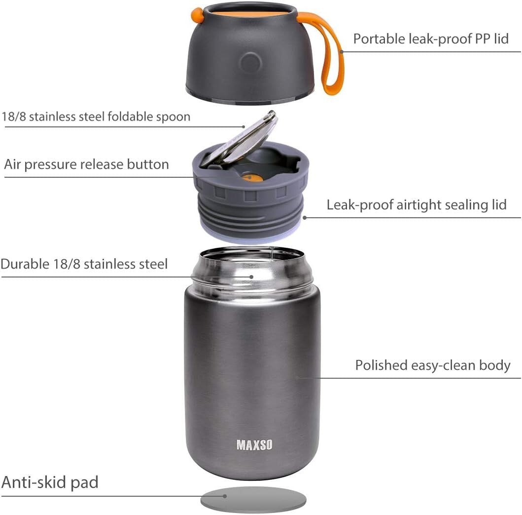 Durable Insulated Soup Jars - Lightweight, Scratch-Resistant Food Storage Duo