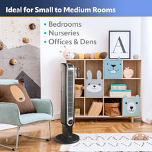 Load image into Gallery viewer, 3-Speed Oscillating Floor Fan with Timer &amp; Convenient Remote Control - Black