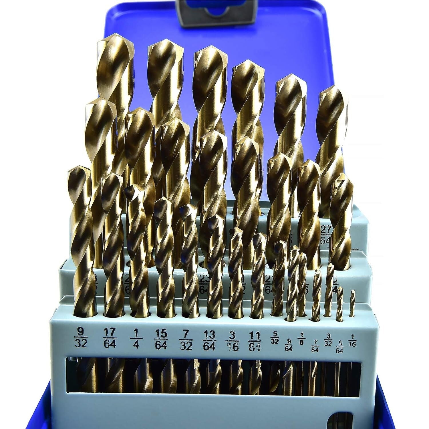 29-Piece Cobalt HSS M35 Drill Bit Set - Precision Gold Finish for Professionals