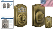 Load image into Gallery viewer, Antique Brass Keyless Entry Lock with Illuminated Keypad for Enhanced Security