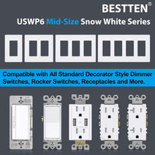 Load image into Gallery viewer, 40-Pack Modern Screwless Mid-Size Outlet Covers | Gloss Snow White Finish
