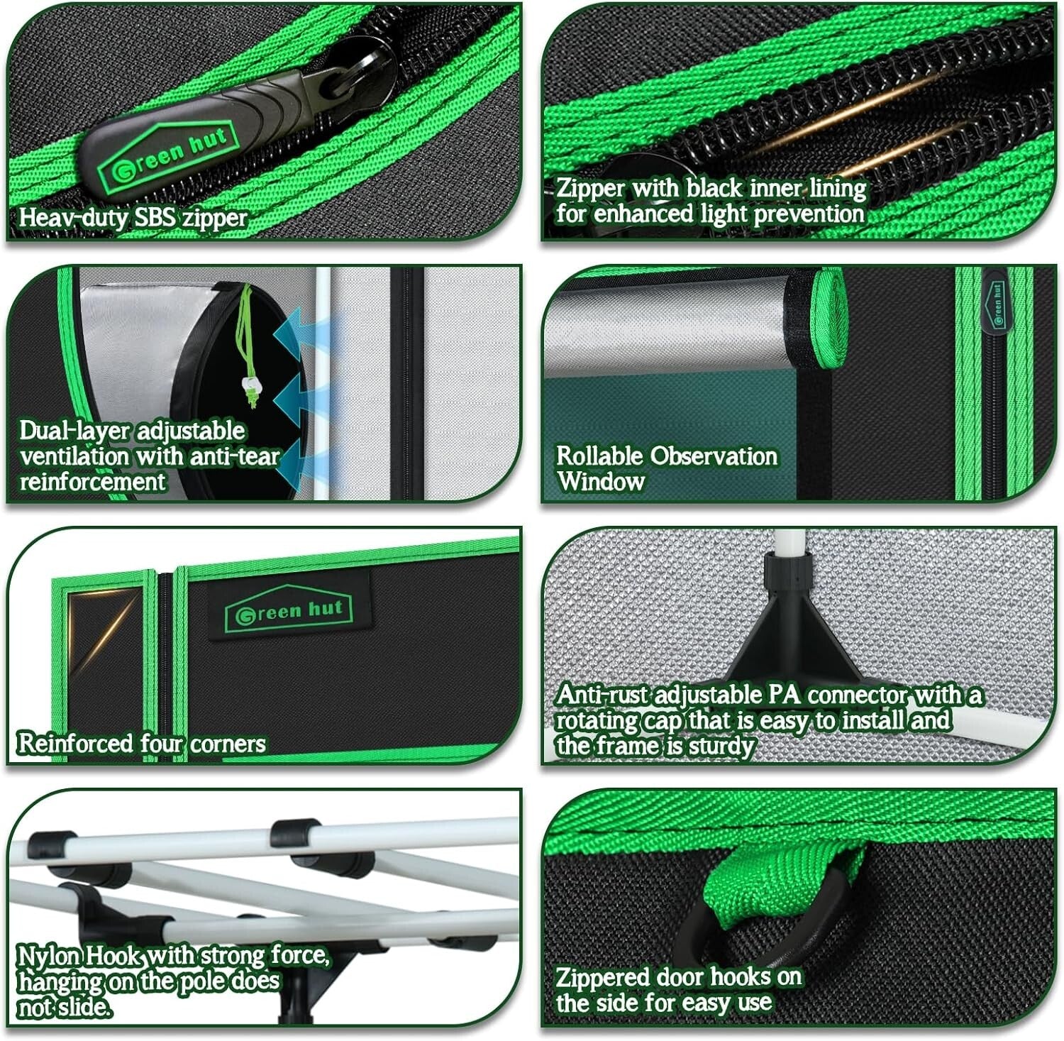 Alloy Steel Frame Hydroponic Grow Tent 24"x24"x48" - Sturdy Plant Environment