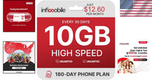 Load image into Gallery viewer, 12.6/Month: Prepaid Unlimited Data Plan with 10GB High-Speed for 6 Months