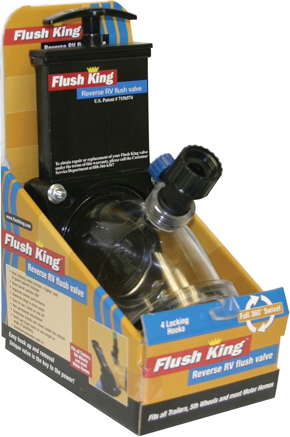 Effortless RV Flush Valve with 45-Degree Angle & Clear Construction Attachment