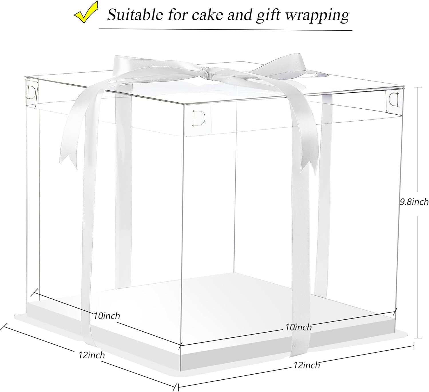 Sturdy 6Pcs Clear Cake Boxes with Ribbon, Elegant Durable Gift Display!