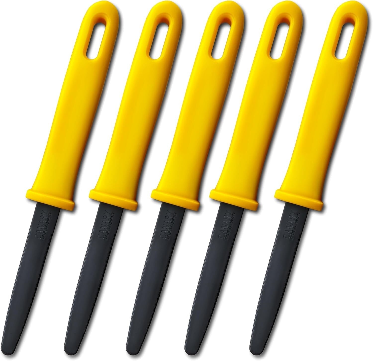 7.5-Inch Yellow Cardboard Cutter Set - Safety Design and Non-Stick Blade, 5 Pack