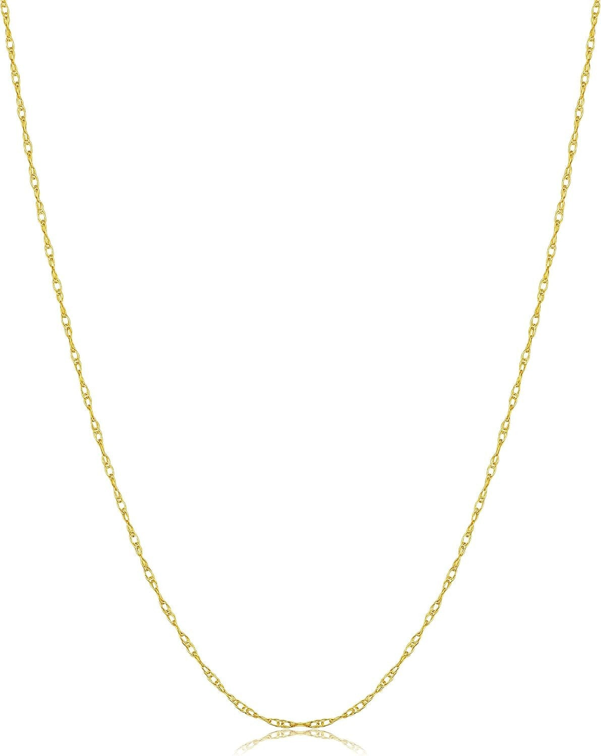 Versatile 14k Gold Rope Chain Necklace in 14-30 Inch Lengths - Stylish for Women
