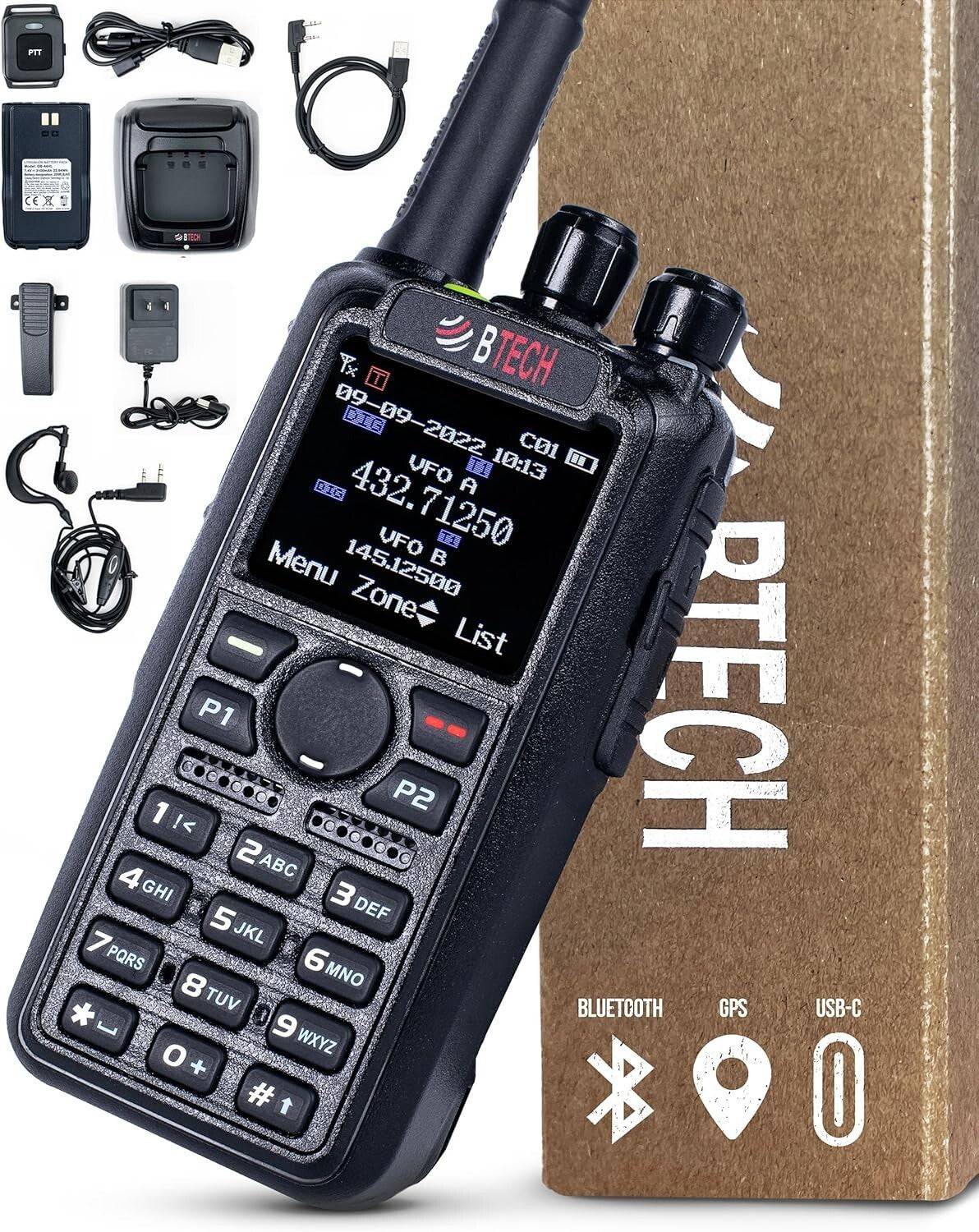 Advanced 7W VHF/UHF Two-Way Radio - Bluetooth, Waterproof & Talker Alias Feature