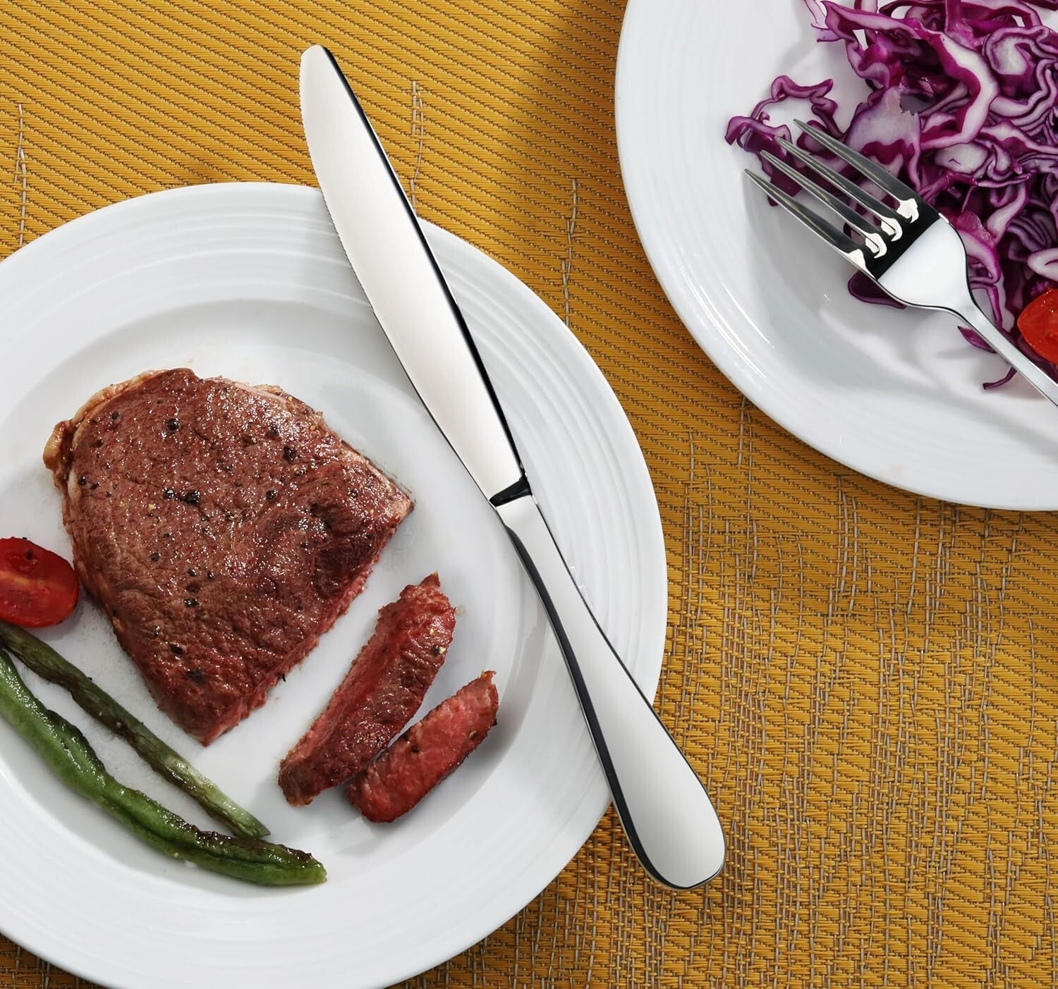 Set of 12 Elegant 9.15-Inch Stainless Steel Dinner Knives - Corrosion Resistant