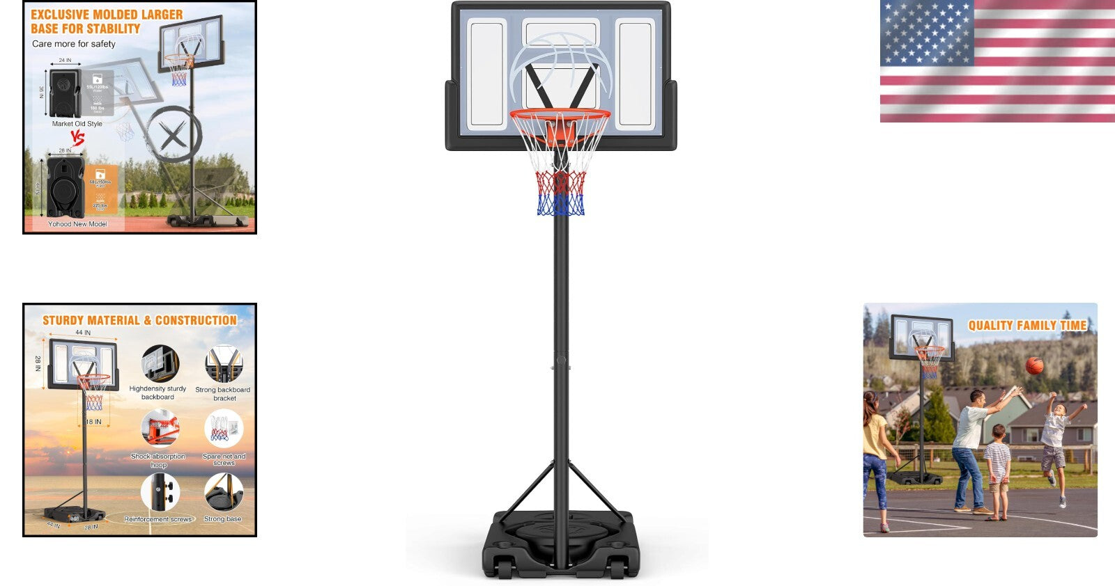 Durable 10ft Adjustable Basketball Goal - Fun for Kids & Adults with Easy Setup