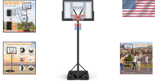 Durable 10ft Adjustable Basketball Goal - Fun for Kids & Adults with Easy Setup