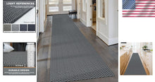 Load image into Gallery viewer, Comfort &amp; Safety: Charcoal 3' x 16' Non-Slip Runner Rug for Hallway &amp; Kitchen