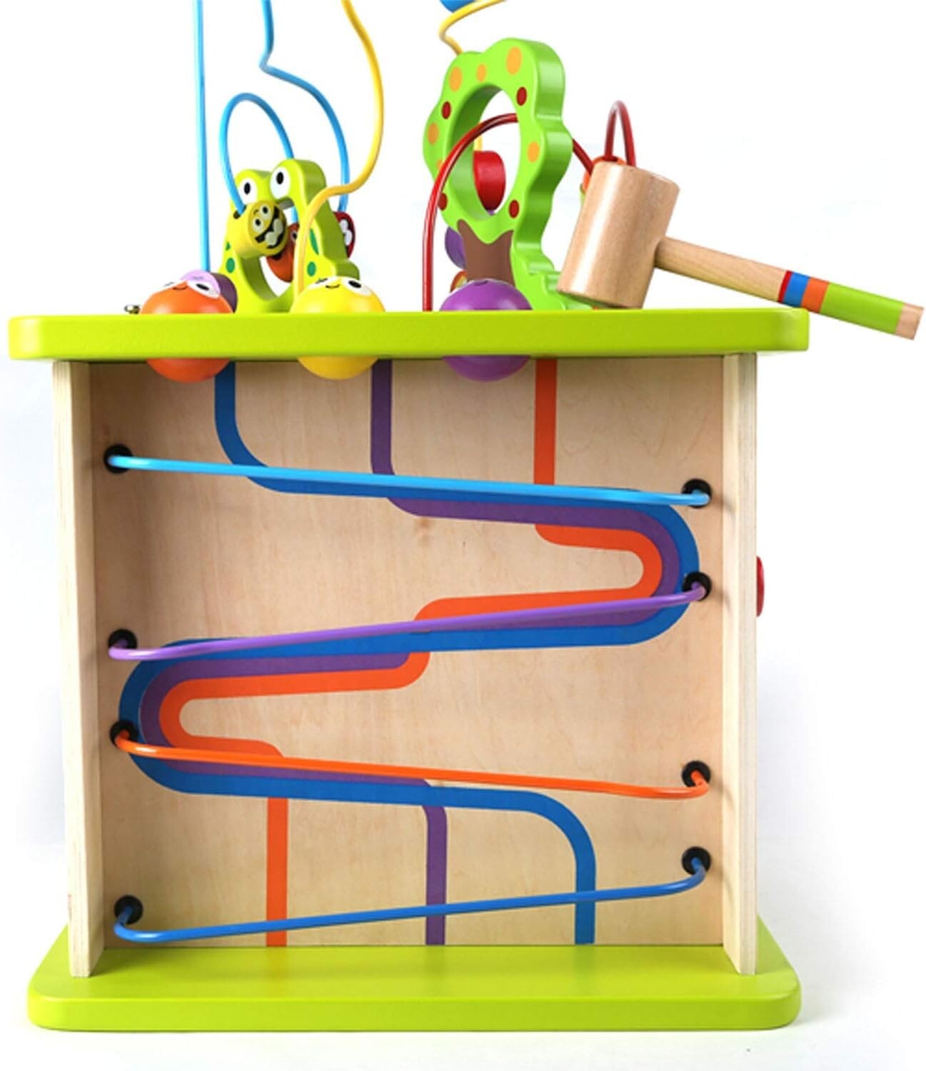 Country Critters Wooden Activity Cube - 5-Sided Learning Toy for Toddlers