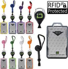 Load image into Gallery viewer, Multi-Color Dual-Card Holder with Lanyard &amp; ID Badge Reel for Secure Access