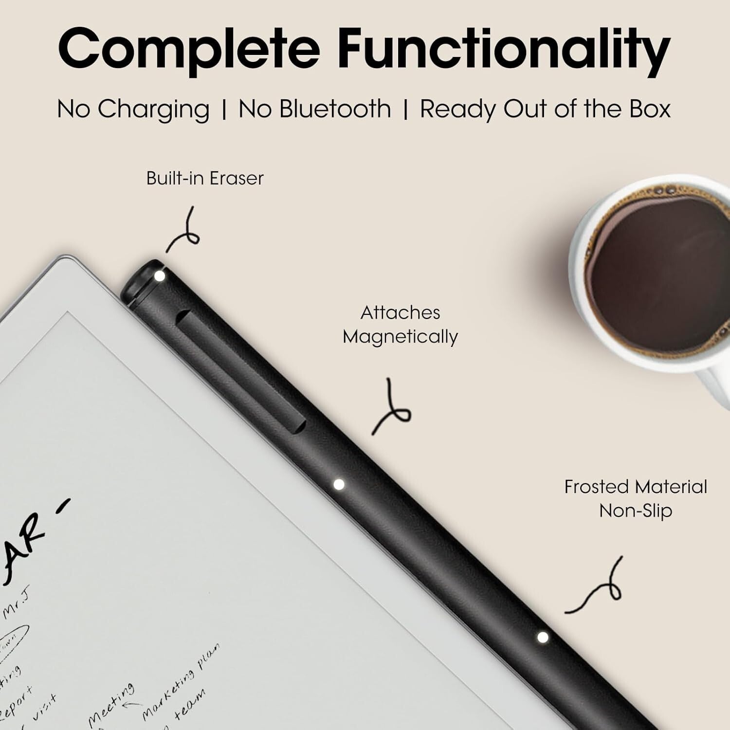 Ergonomic Stylus with Magnetic Attachment & 4096 Pressure Levels for EMR Devices