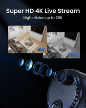 Load image into Gallery viewer, Portable 4K Indoor Security Camera with AI Motion Alerts &amp; Extended Battery