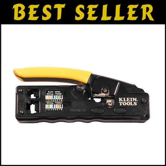 Multi-Function Wire Crimper/Stripper/Cutter for Data & Voice Cables - 11.2Oz