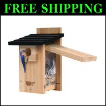 Load image into Gallery viewer, Elegant Cedar Bluebird House with Crack-Resistant Window and Fledgling Support