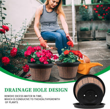 Load image into Gallery viewer, Large 14" Retro Plant Pots for Flower Gardening - Pack of 4 with Drainage Tray