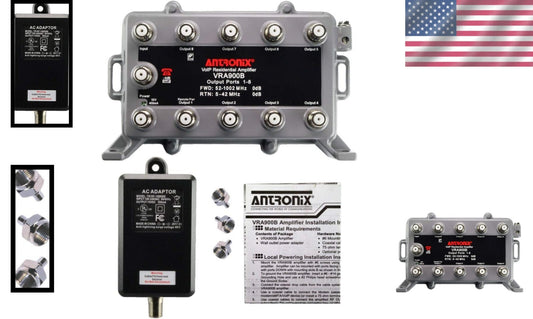 9-Port Bi-Directional Signal Booster Amplifier for Lossless Cable TV Connection