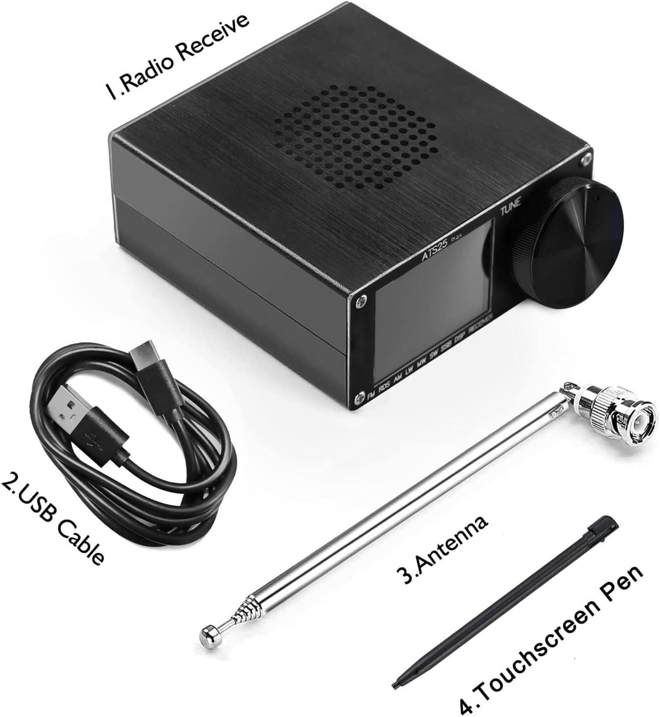 Upgrade Si4732 5.2B Radio Receiver - DSP Tune, 4000mAh Battery & Touch Control