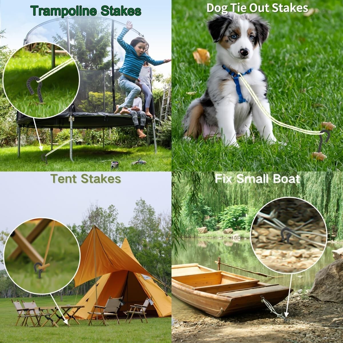 Durable 12 Pack of 18" Heavy Duty Rebar Stakes with Loop for Tents & Fences