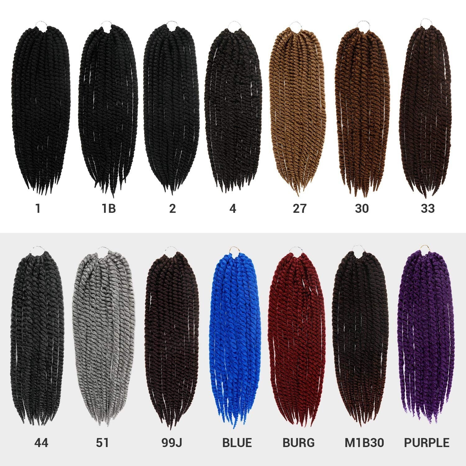 Tangle-Free Jumbo Senegalese Twist Braid Hair, 24 Inch Burgundy - 6 Pack Bundle