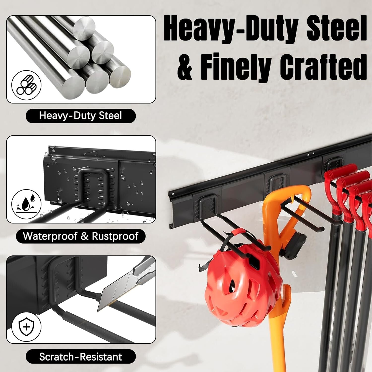 440lb Max Load Garage Tool Storage Rack - Secure Your Tools Effortlessly