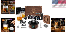 Load image into Gallery viewer, Premium Whiskeys Smoker Kit with Salt Rimmer in Elegant Wooden Box – Ideal Gift