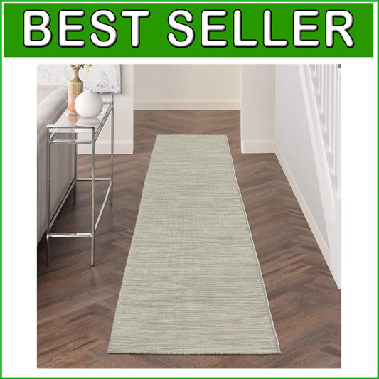 Versatile Light Grey 2'2" x 10' Area Rug - Ideal for Indoor and Outdoor Spaces