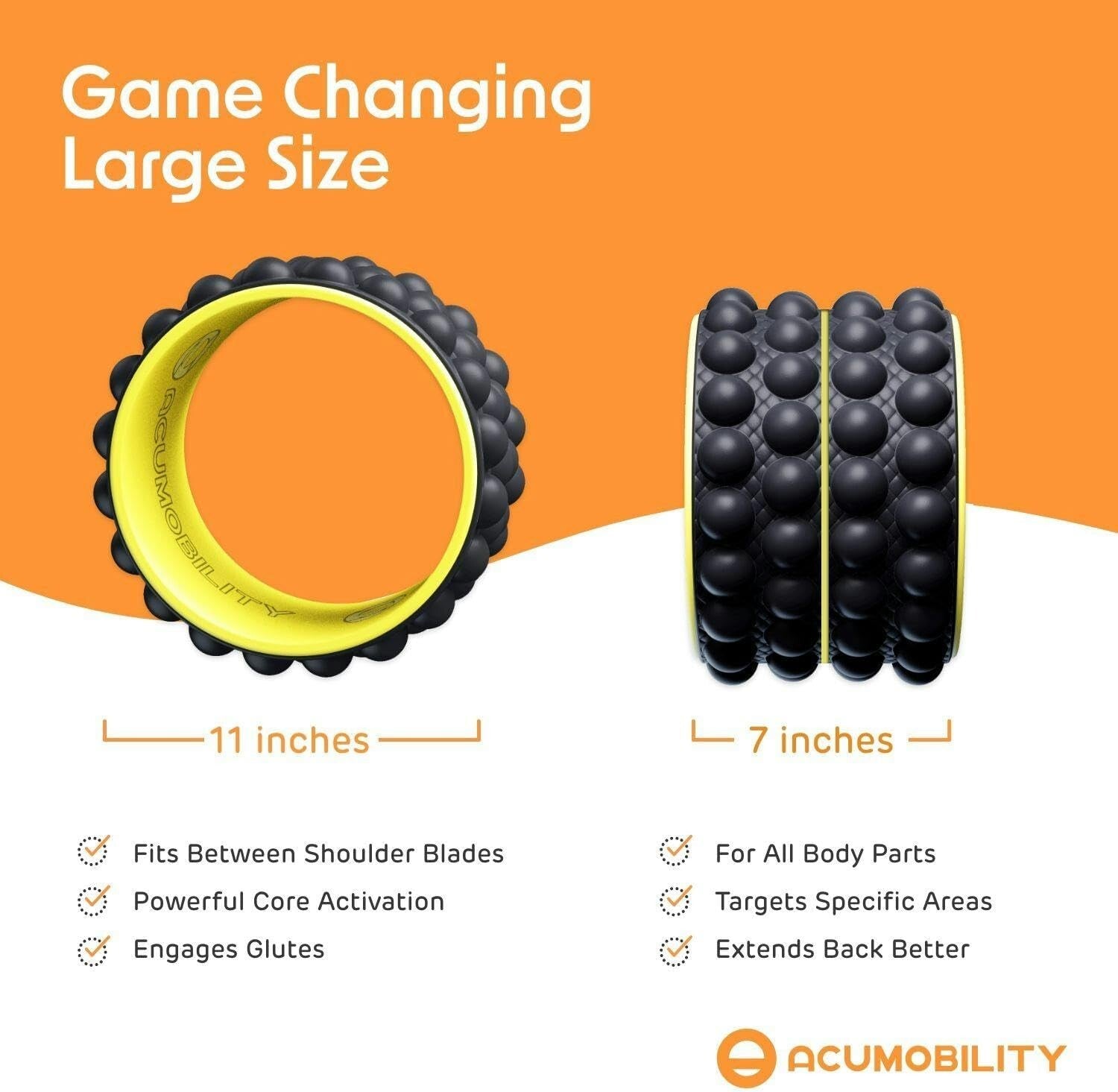 Durable 11" Back Cracker Wheel - Ideal for Pain Relief & Total Body Stretching