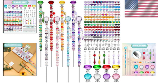 All-Season DIY Fairy Wand Garden Stake Kit - 238 Beads, Pendants, and Components