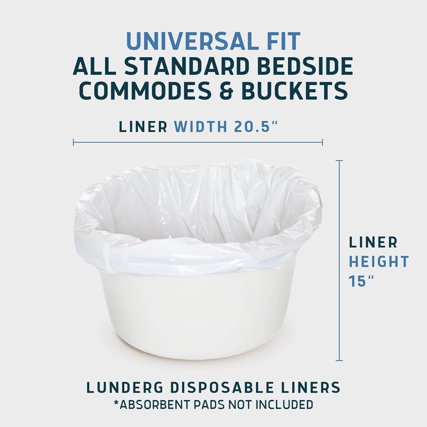 Universal Fit 250 Count Disposable Liners for Adult Commode & Portable Toilets