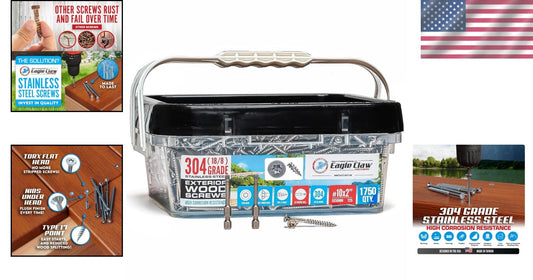 Flat Head 2 Inch Stainless Steel Screws - 1750 Pieces for Durable Woodwork