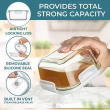 Load image into Gallery viewer, Versatile 24-Piece Glass Food Containers - Airtight, Dishwasher &amp; Microwave Safe
