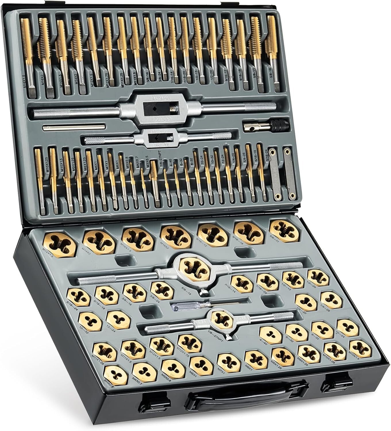 All-in-One 86pc Tool Set with SAE & Metric Taps and Dies in Metal Storage Case