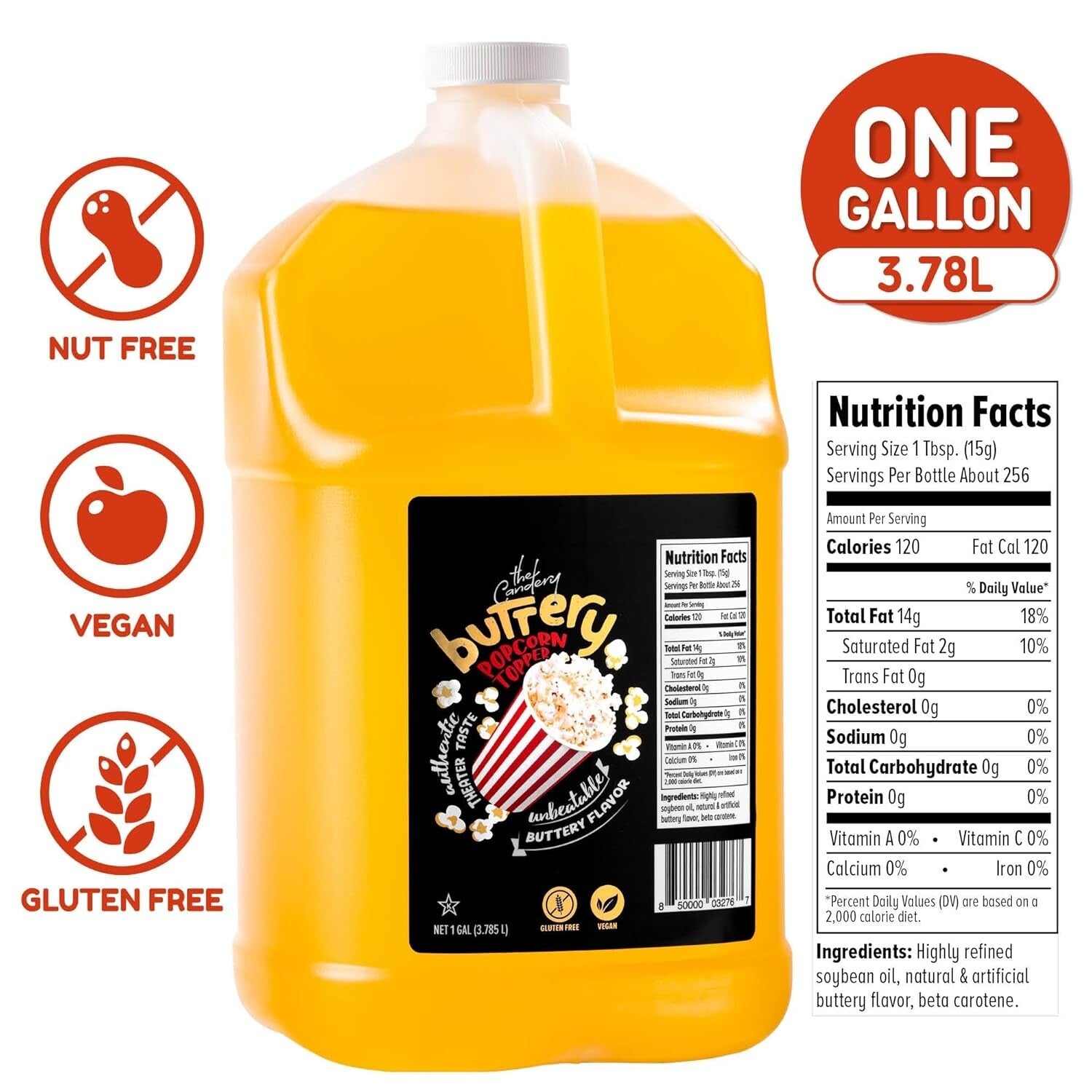 Authentic Movie Theater Buttery Popcorn Oil - 128oz Coconut Blend with Seasoning