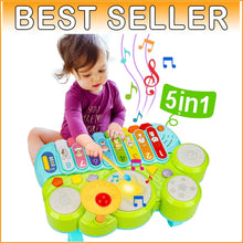 Load image into Gallery viewer, Musical Toys for Infants: Piano, Drum &amp; Xylophone Set - Safe and Engaging Fun