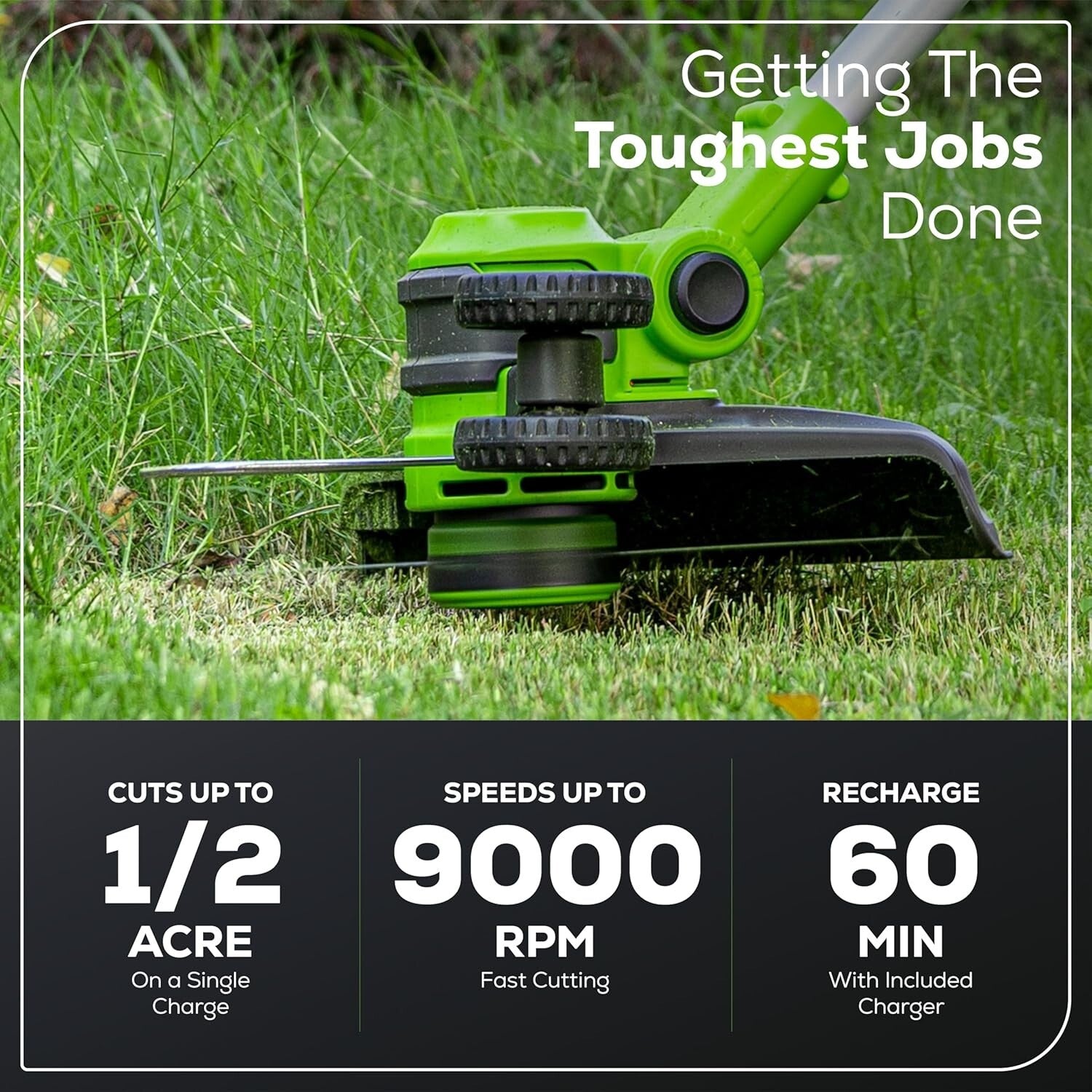 Effortless Grass Trimming with 40V 13-Inch Cordless Edger - 90° Pivoting Head