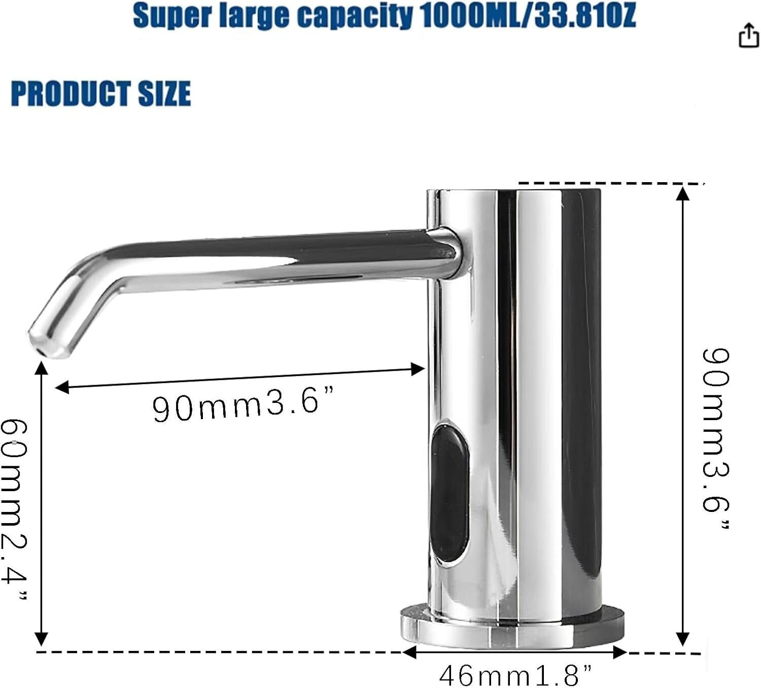 Sleek Touchless Soap Dispenser - High Capacity Brass Design for Hygienic Spaces