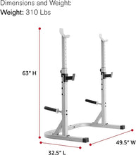 Load image into Gallery viewer, Independent Squat Rack with Adjustable Safety Arms - Perfect for Home Workouts