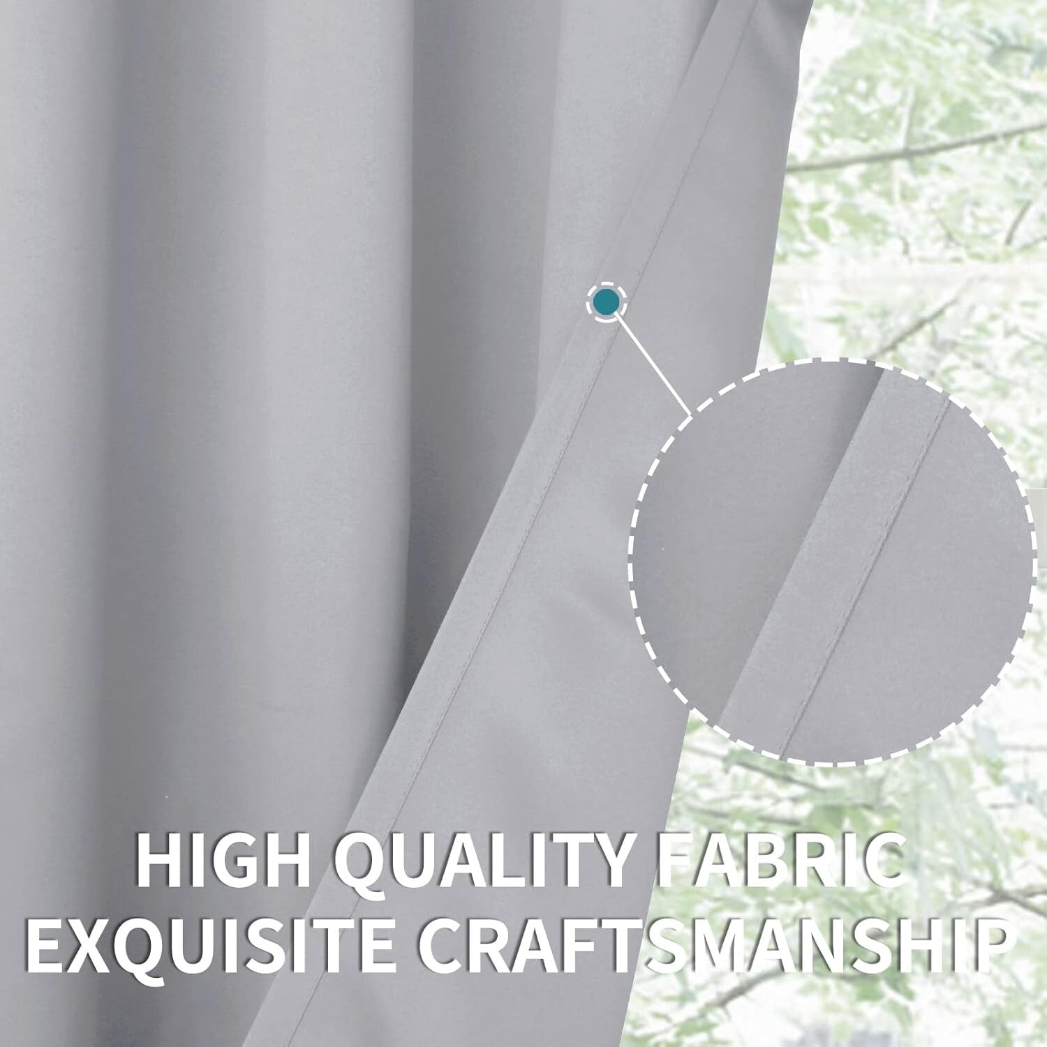 Blackout Room Darkening Drapes 52 x 72 Inches - Grommet & Thermal Insulation Set